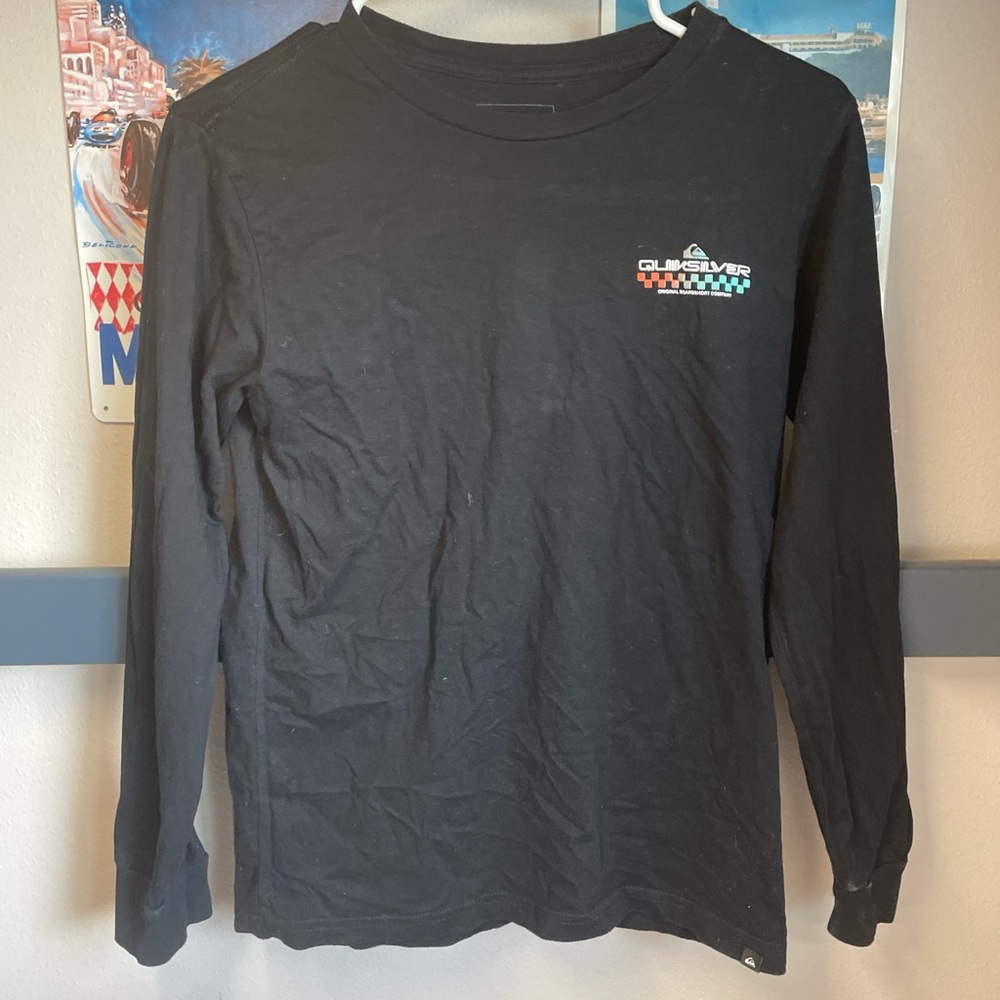 Black QuikSilver Long Sleeve Shirt Kids Large